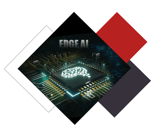 Edge AI concept with smart devices and cloud-to-edge data flow